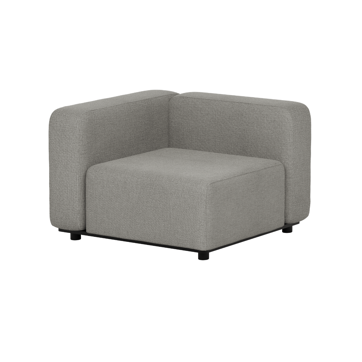 Grå hjørnemodul til Cobana Lounge Sofa fra sackit med avrundede kanter og slitesterkt trekk for nordiske uteområder