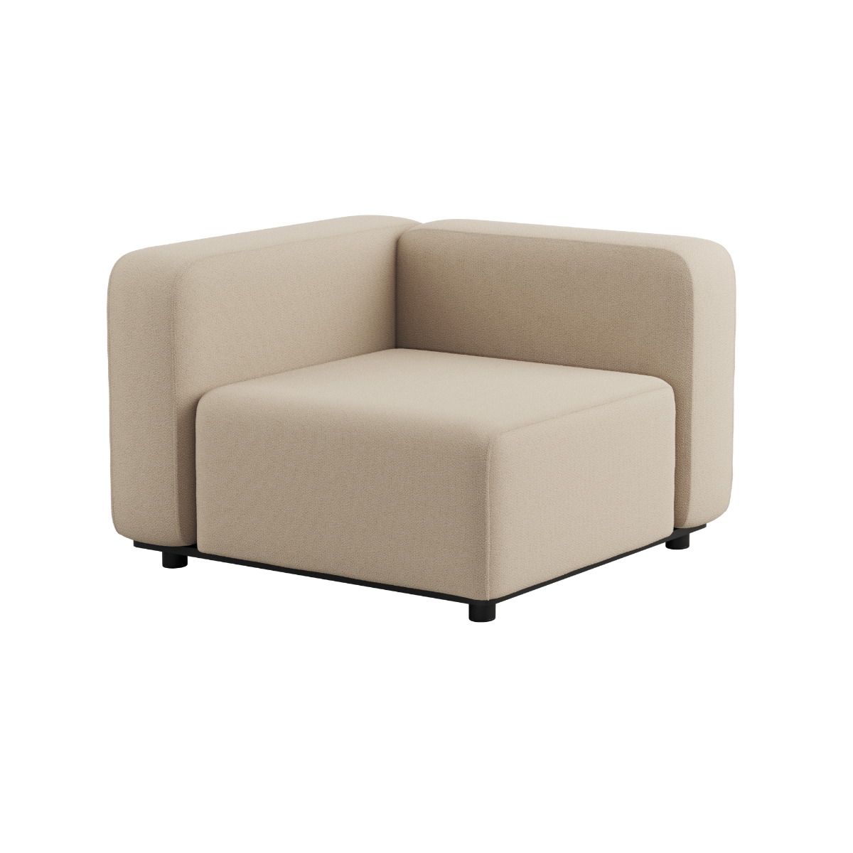 Boucle Beige Cobana Lounge Sofa hjørnemodul i pulverlakkert aluminium og tekstil, utendørsbruk.