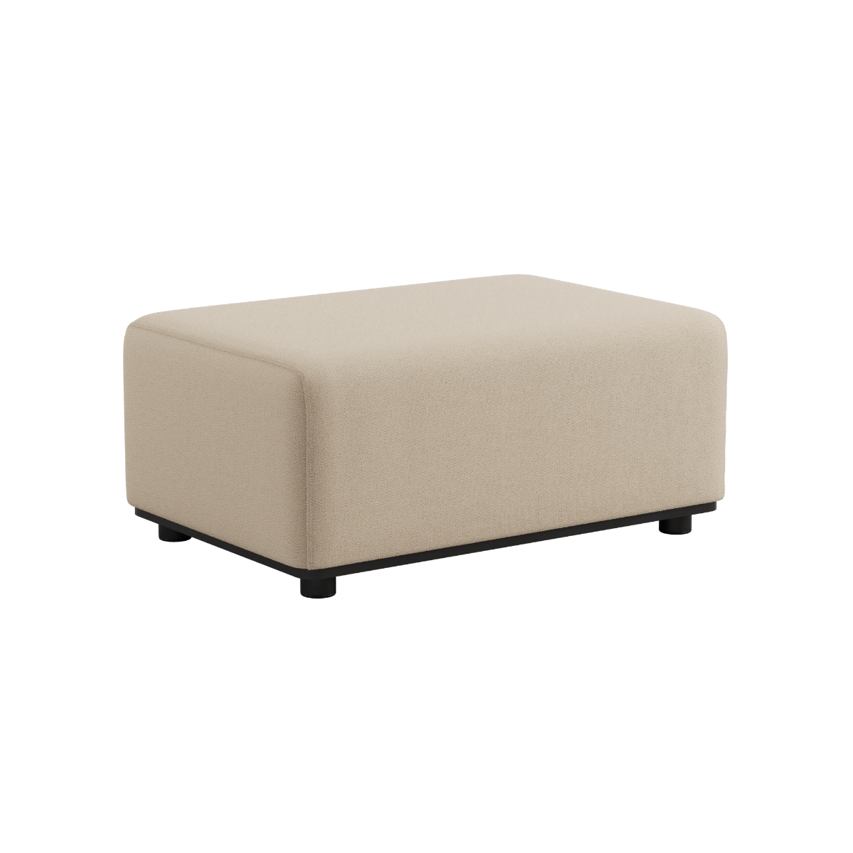 Cobana Lounge Sofa pouf in boucle beige with aluminum frame, designed for outdoor use.