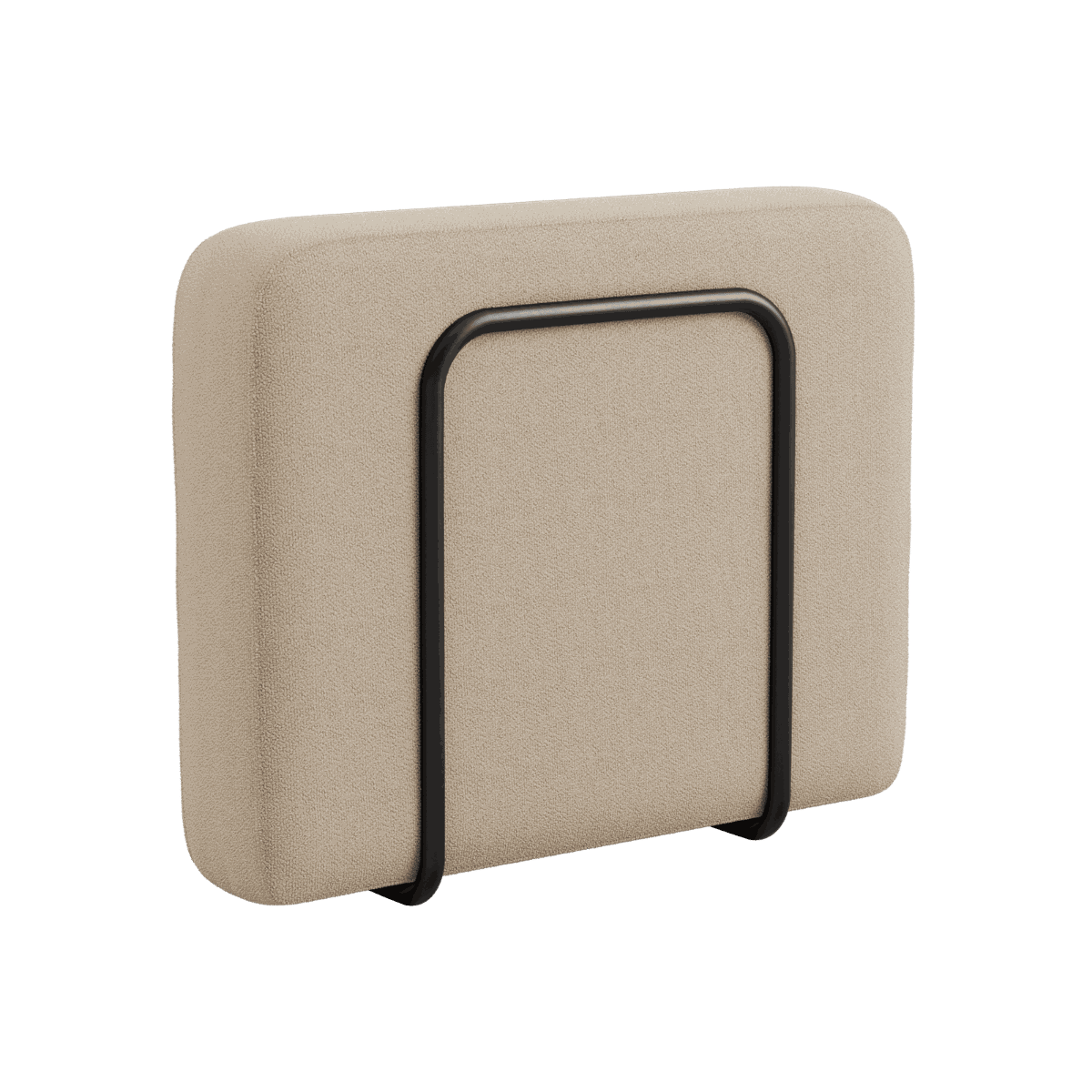 Cobana Lounge Sofa armrest in beige boucle fabric with aluminum frame for outdoor use.