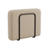 Cobana Lounge Sofa armrest in beige boucle fabric with aluminum frame for outdoor use.