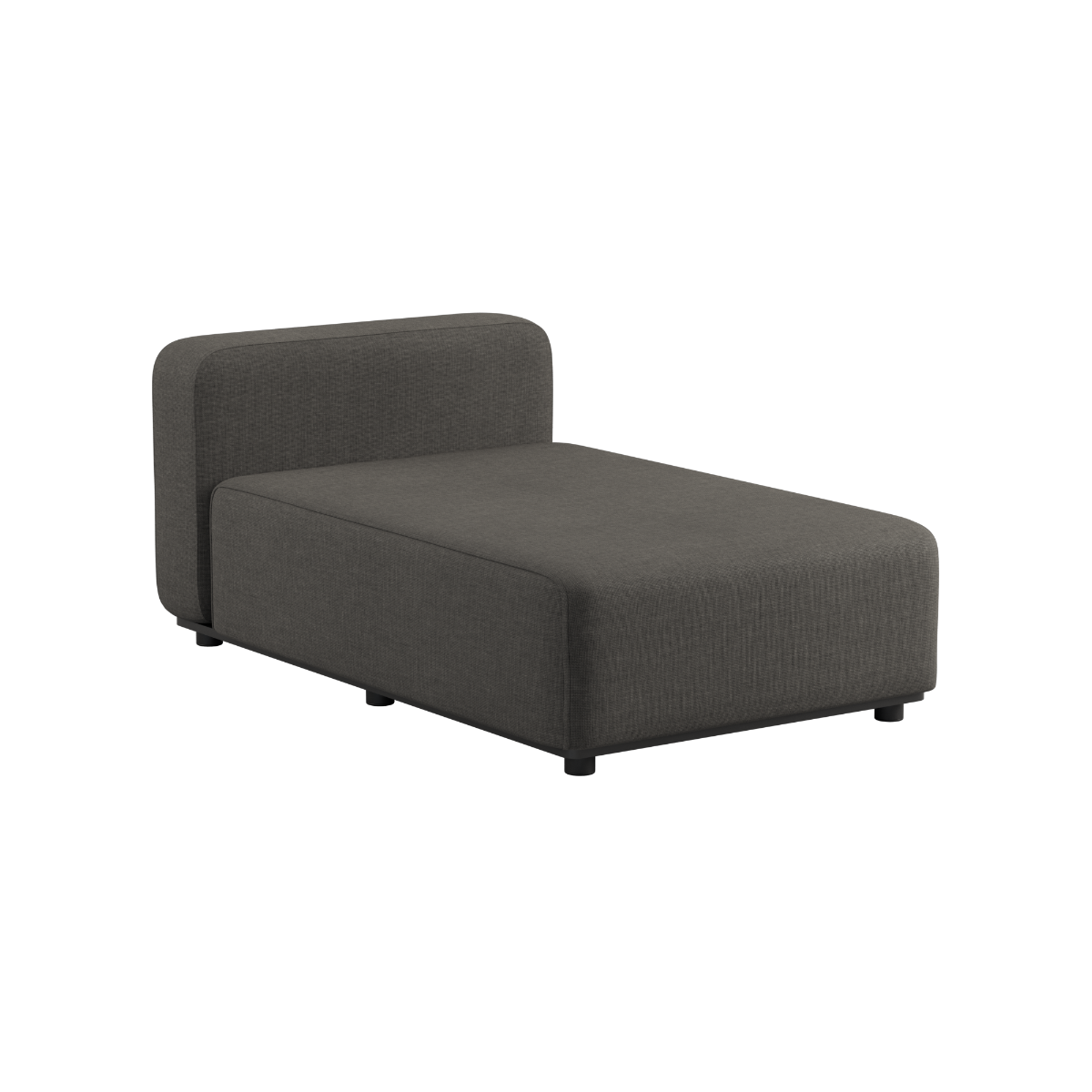 Kirra Noir Cobana Lounge Sofa med chaiselong i pulverlakkert aluminium og olefintekstiler.