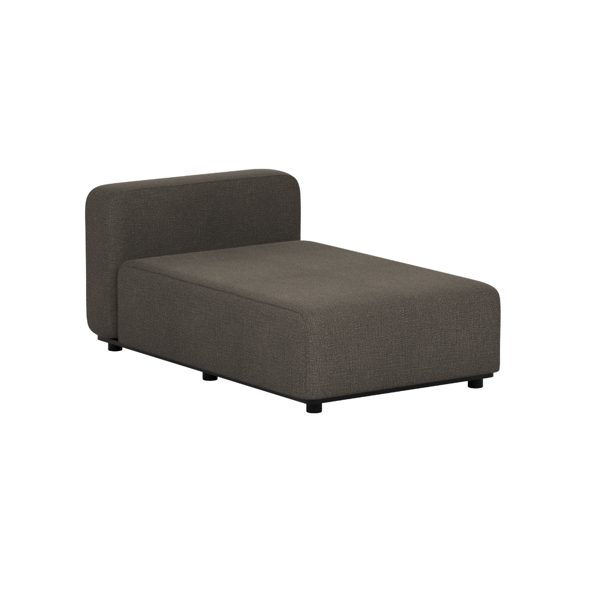 Mørkgrå chaise modul til Cobana Lounge utesofa fra sackit med myke puter og rent skandinavisk design for nordiske uteområder