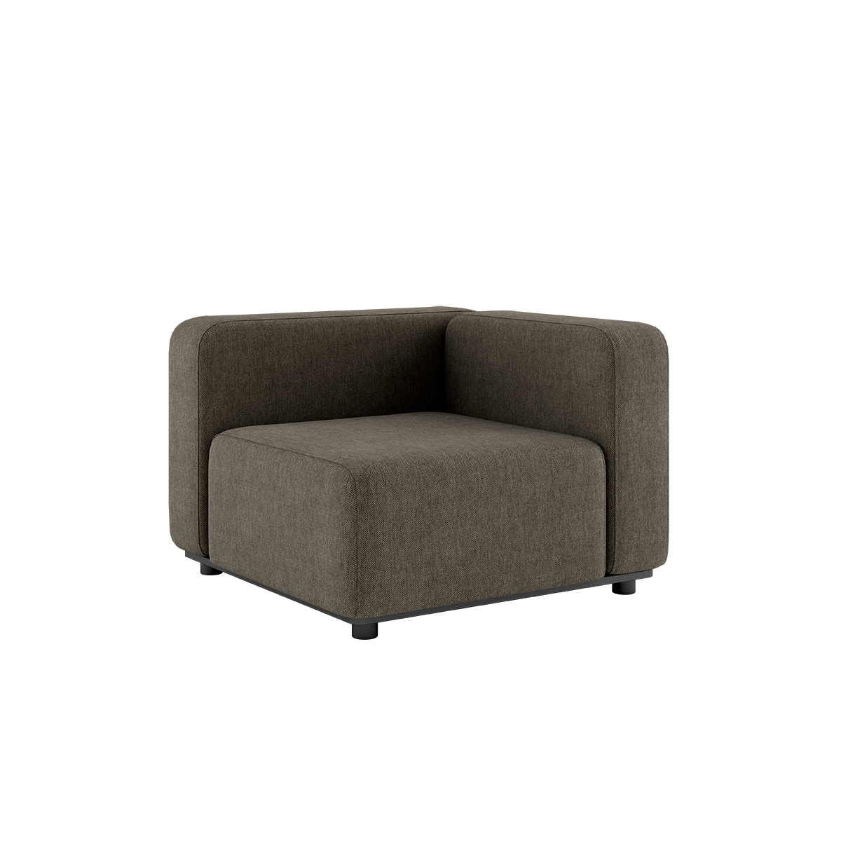 Hjørnesofa Cobana Lounge i brun olefintekst til utendørs bruk med aluminiumsramme.