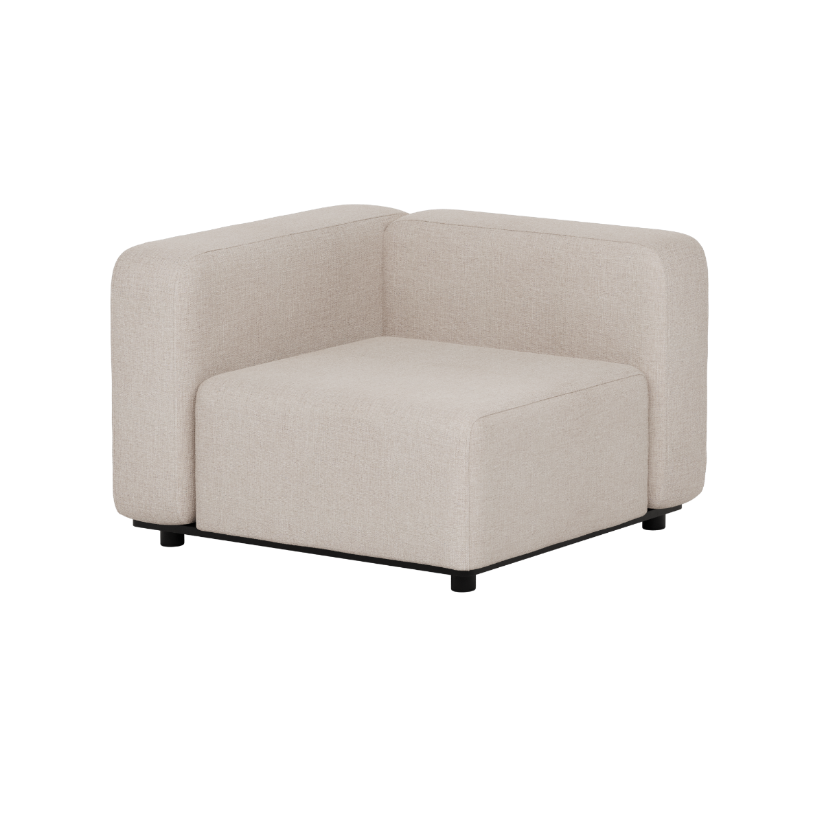 Beige hjørnemodul til utendørs lounge fra sackit med myke avrundede former og skandinavisk design for terrasse hage eller andre uteområder