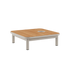 Kirra Side Table i taupe pulverlakkert aluminium med teakbordplate, utendørs sofabord uten accessory fit.
