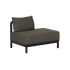 Mørk grå utendørs loungemodul med myke puter og sort ramme fra sackit til moderne og klassiske uterom med nordisk design