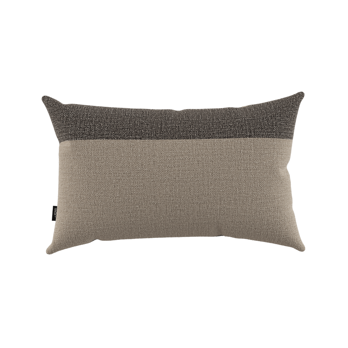 Tide Cushion utendørs pyntepute i sand og svart fargeblokk, 60x40 cm, med avtagbart trekk.