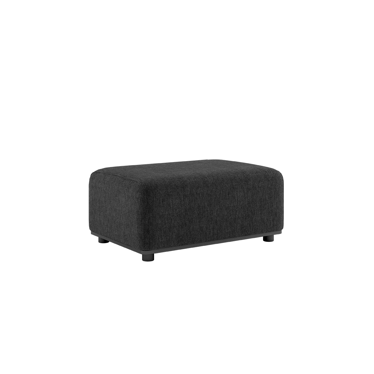 Cobana Lounge Sofa pouf i svart med pulverlakkert aluminiumsramme og olefintekstil.