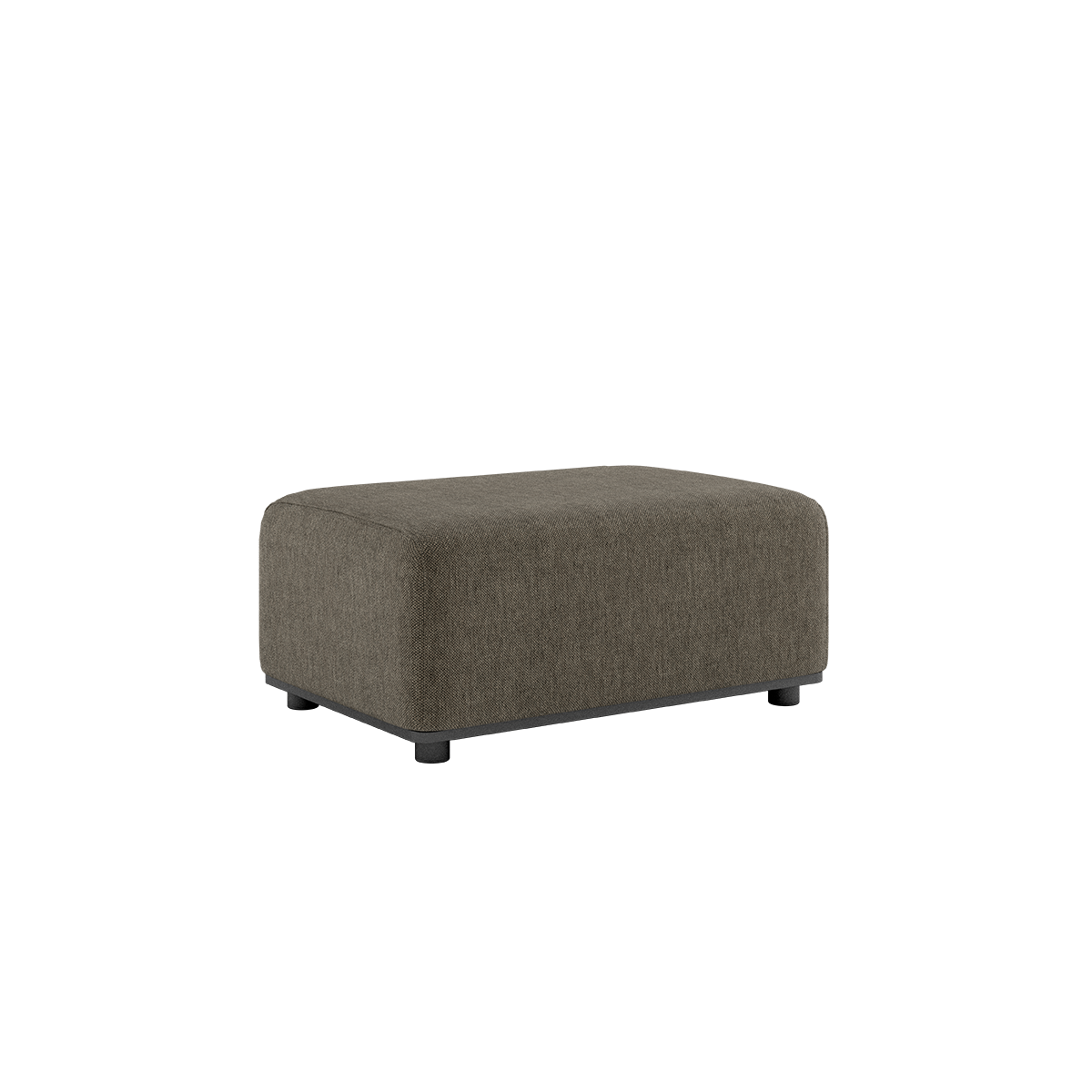 Cobana Lounge Sofa pouf i brun olefintekst til utendørs bruk med aluminiumsramme.