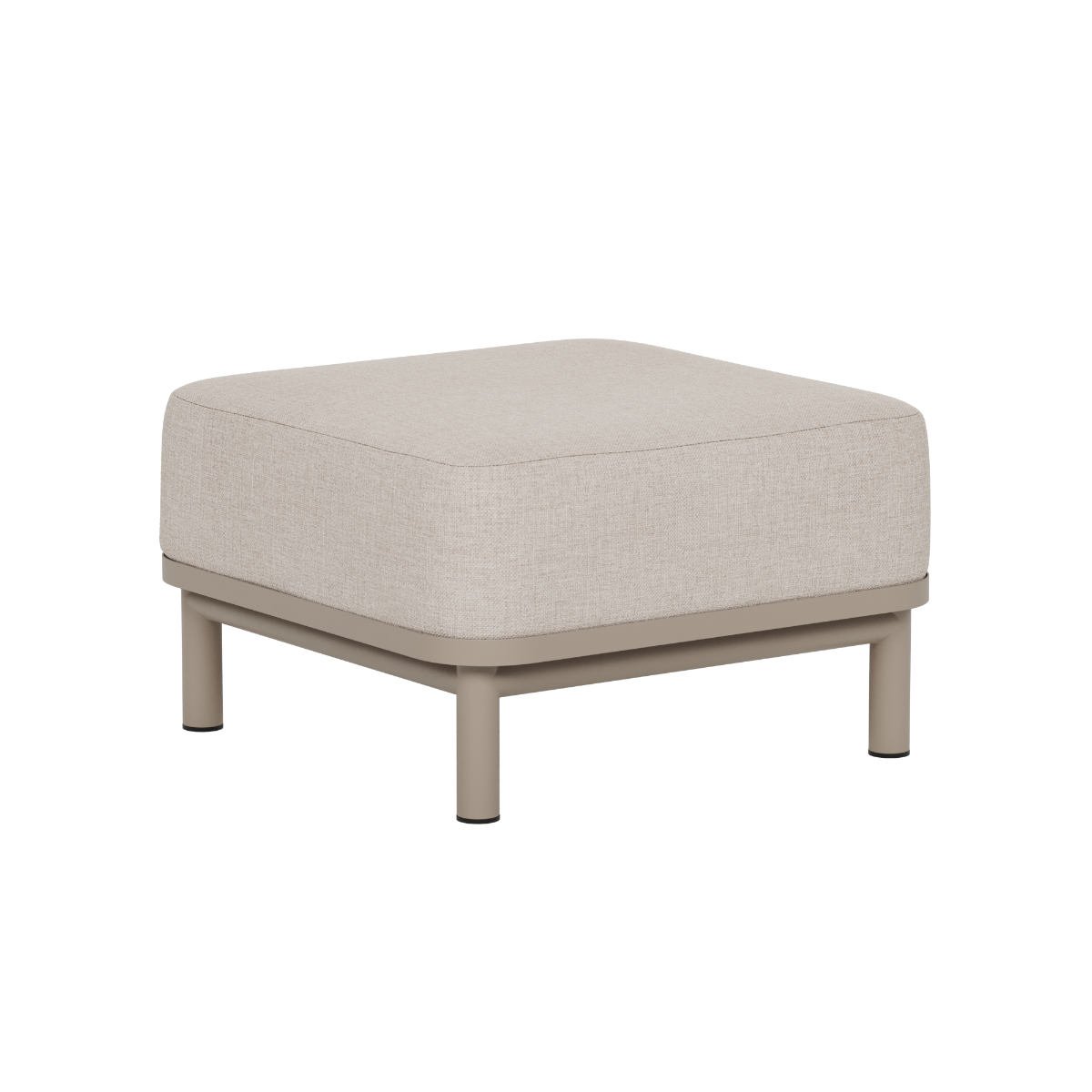 Beige polstret utendørs puff med arkitektonisk design og slitesterkt trekk fra sackit til moderne og klassiske uterom
