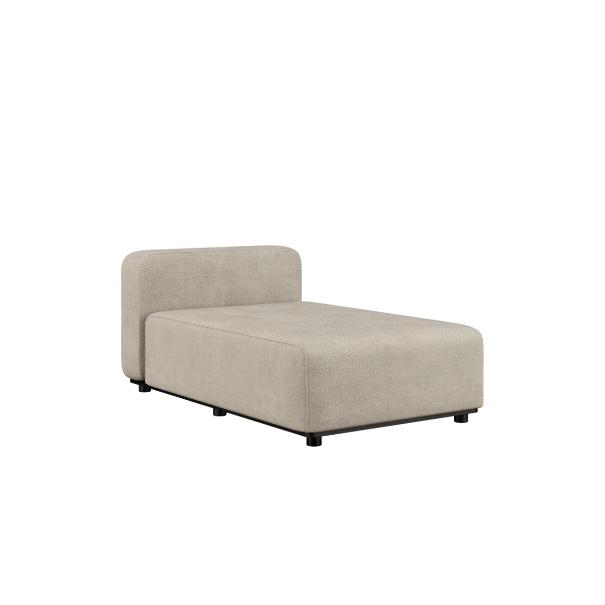 Cobana Lounge Sofa chaise module in Kirra Sand with aluminum frame and outdoor fabric upholstery