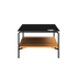 Patio Sofa Table i sort pulverlakkert aluminium med teak bordplate, 113x70 cm, uten accessory fit.