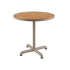 Kirra Café Table utendørs spisebord i taupe pulverlakkert aluminium med teak bordplate, rund form.