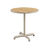 Kirra Café Table utendørs spisebord i pulverlakkert aluminium med taupe teakplate, rund form.