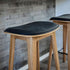 Nordic Bar Stool i eik med Luna Carbon skinn og kryssøm, høyde 73 cm, moderne dansk design