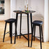Nordic Bar Stool in black stained oak with Terra Black leather and dark stitching, 73 cm high.