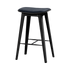 Nordic Bar Stool 68 cm in black stained oak with Luna Carbon leather and matching dark stitches.