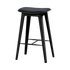Nordic Bar Stool 68 cm in black stained oak with Terra Black leather and dark stitching