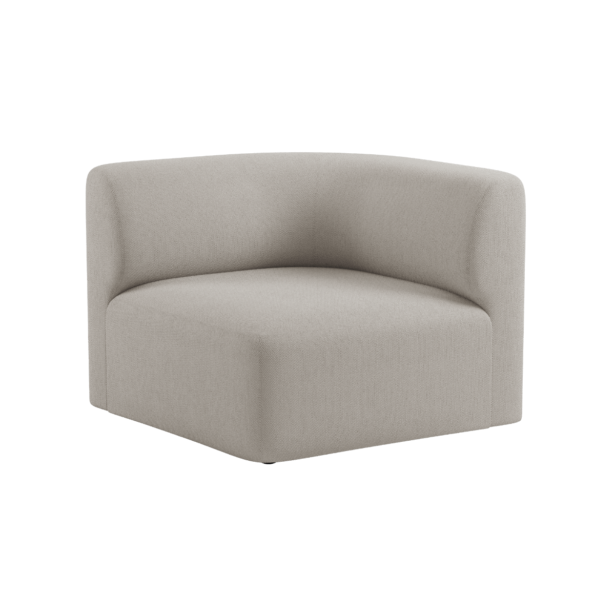 Fjord Sofa hjørneseksjon venstre i elfenbensfarget tekstil med myke, avrundede kanter.