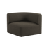 Fjord Sofa hjørneseksjon høyre i brun Sealife tekstil med myke, avrundede kanter og modulært design.
