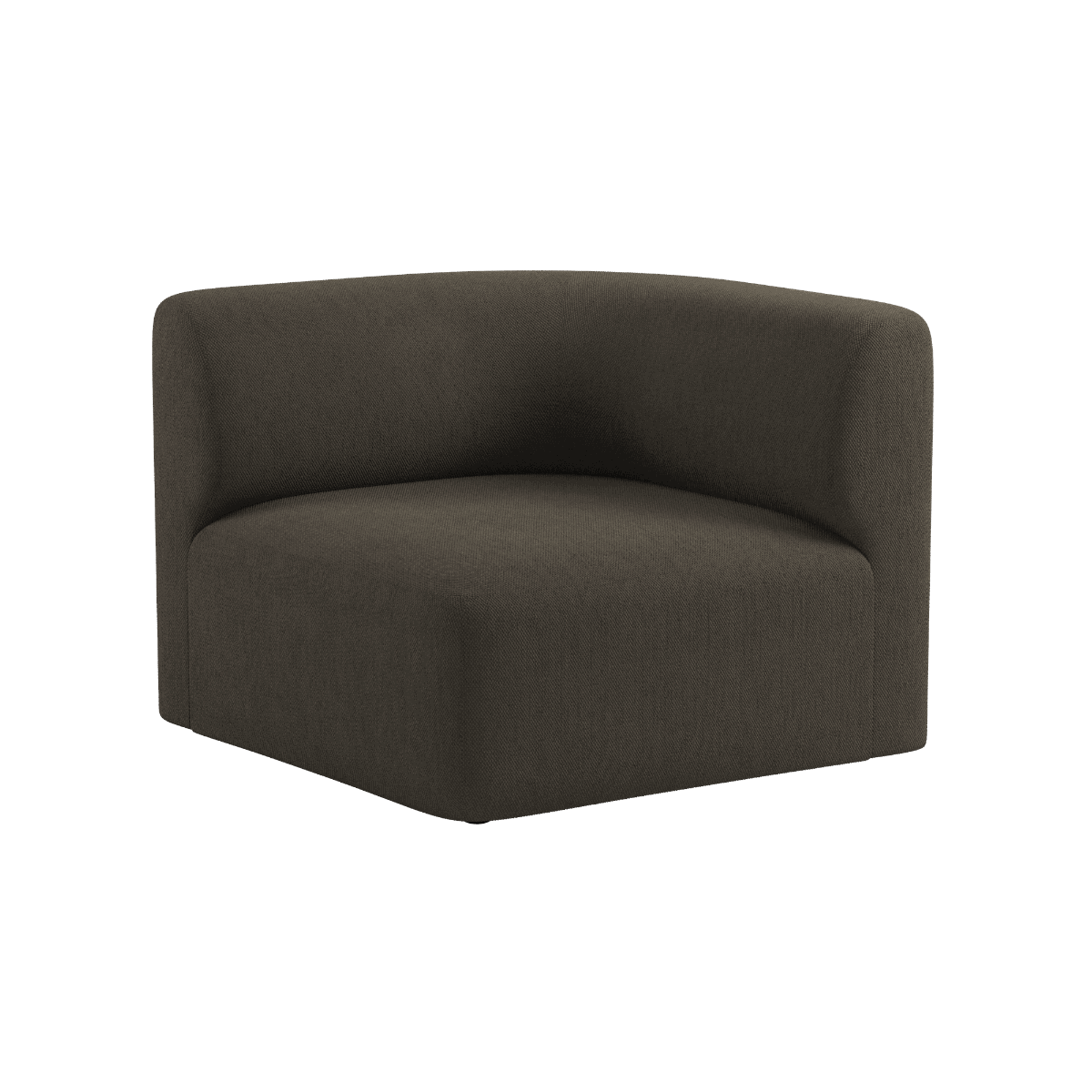 Fjord Sofa hjørneseksjon venstre i brun Sealife tekstil med myke, avrundede kanter og modulært design.