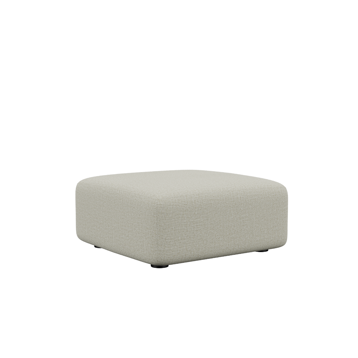 Fjord Sofa pouf i myk Cosmo Beige tekstil med avrundede kanter og skandinavisk design.