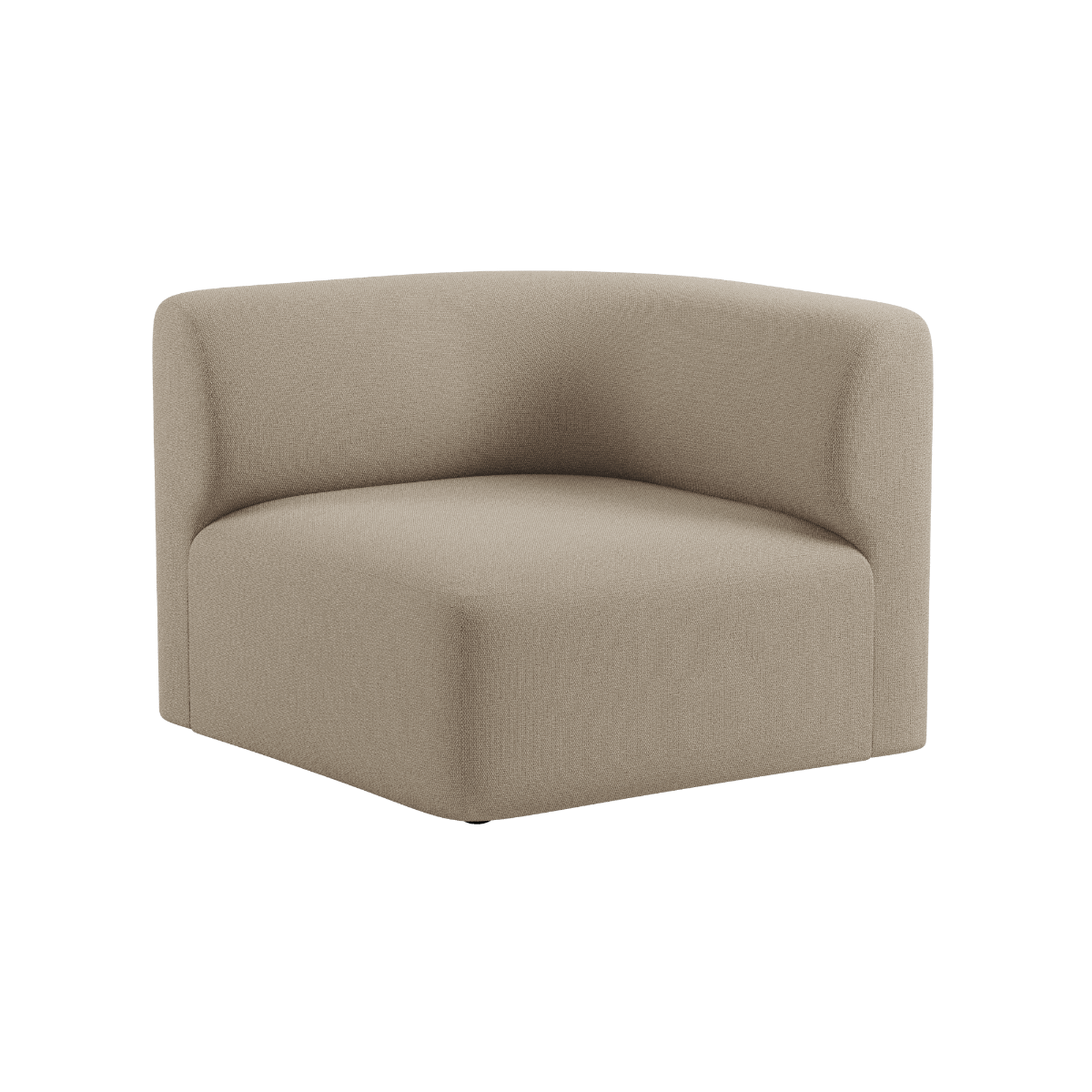 Fjord Sofa hjørneseksjon venstre i myk Cosmo Beige tekstil med avrundede kanter og modulært design.