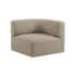 Fjord Sofa hjørneseksjon venstre i myk Cosmo Beige tekstil med avrundede kanter og modulært design.