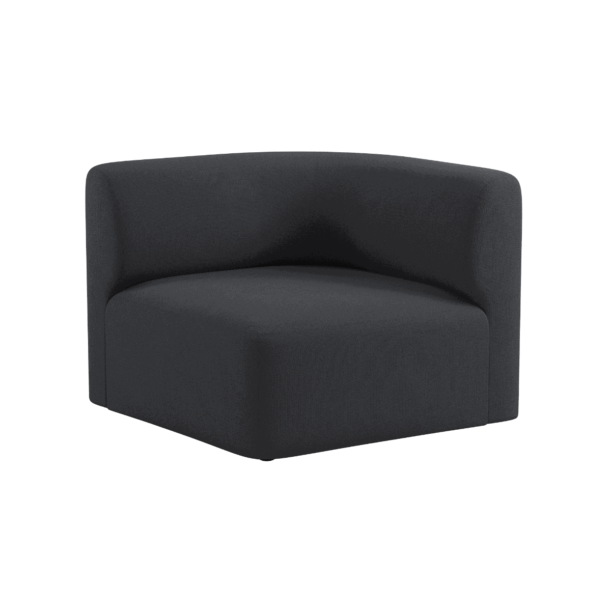 Fjord Sofa hjørneseksjon venstre i myk Cosmo Slate tekstil med avrundede kanter og skandinavisk design.