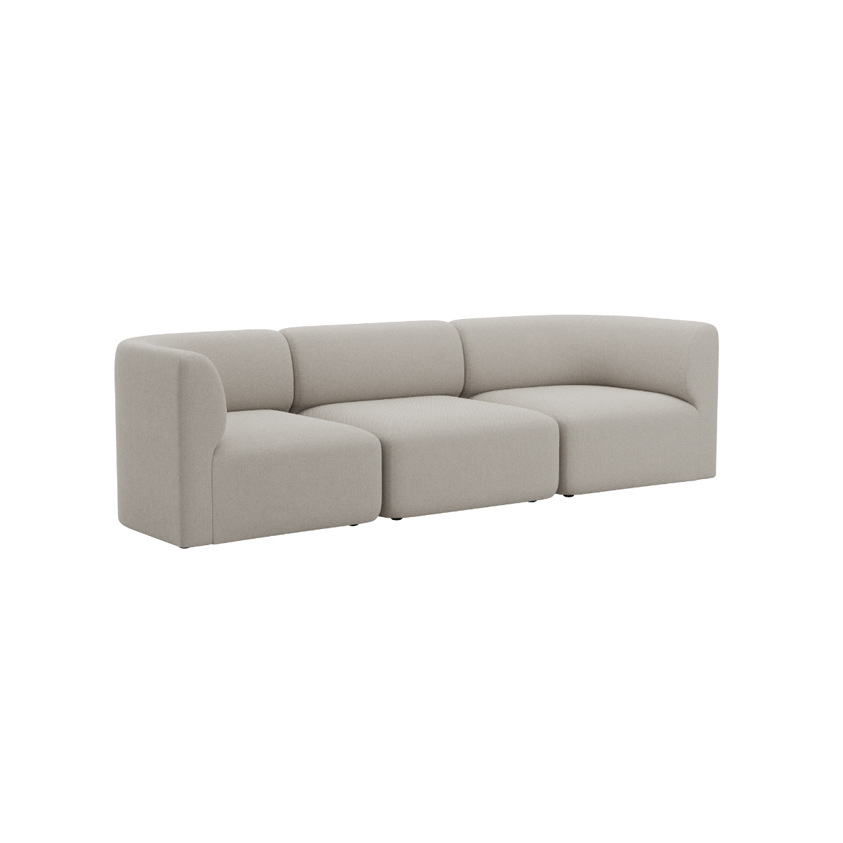 Lys beige treseters sofa med myke avrundede former og dyp sittekomfort fra sackit for en rolig skandinavisk stil i hjemmet