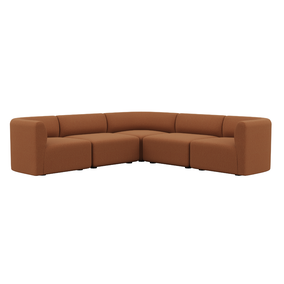 Fjord Sofa hjørnesofa i Cosmo Terracotta med myke, avrundede kanter og modulært design
