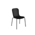 Patio Chair no. One S1 i svart med pulverlakkert svart stålramme, utendørs stol i resirkulert plast.
