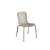 Taupe Patio Chair no. One S1 with black steel frame, outdoor dining chair with recycled plastic seat.