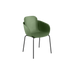 Patio Chair no. One S2 utendørs spisestol i olivengrønn plast med svart pulverlakkert stålramme.