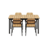 Kirra Dining Table 150x90 med Noir Patio Chair no. One S1 i svart pulverlakkert aluminium og teak