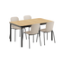 Kirra Dining Table 150x90 for utendørs bruk med keramisk bordplate og 4 Patio Chair no. One S1-stoler i taupe og noir