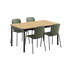 Kirra Dining Table 150x90 with Noir Patio Chair no. One S1 chairs in Noir color, outdoor set.