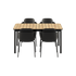 Kirra Dining Table 150x90 with four Noir Patio Chair no. One S1 chairs in Noir/Noir color.