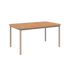 Kirra Dining Table 150x90 i taupe pulverlakkert aluminium med ubehandlet teaktre, utendørs spisebord.