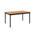 Kirra Dining Table 150x90 utendørs spisebord i svart pulverlakkert aluminium og ubehandlet teaktre.