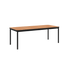 Kirra Dining Table 210x90 i svart pulverlakkert aluminium med ubehandlet teakplate, utendørs spisebord