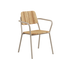 Kirra Patio Chair i taupe med pulverlakkert aluminium og ubehandlet teaktre, utendørs hagestol.