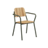 Kirra Patio Chair i svart pulverlakkert aluminium med ubehandlet teaktre, utendørs hagestol.