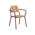 Kirra Patio Chair i chestnut farge med pulverlakkert aluminium og ubehandlet teaktre, utendørs hagestol.