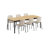 Kirra Dining Table 210x90 med keramisk bordplate og 6 Taupe/Noir Patio Chair no. One S1 stoler i aluminium og tekstil