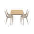 Kirra Dining Table 150x90 with Taupe Patio Chair no. One S2 chairs in taupe color.