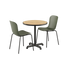 Kirra Café Table Noir med to Patio Chair no. One S1 i olive og noir, utendørs spisebord og stoler.