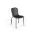 Chair no. One S1 spisestol med pulverlakkert svart stålramme og sete trukket med svart SPOOR-lær.