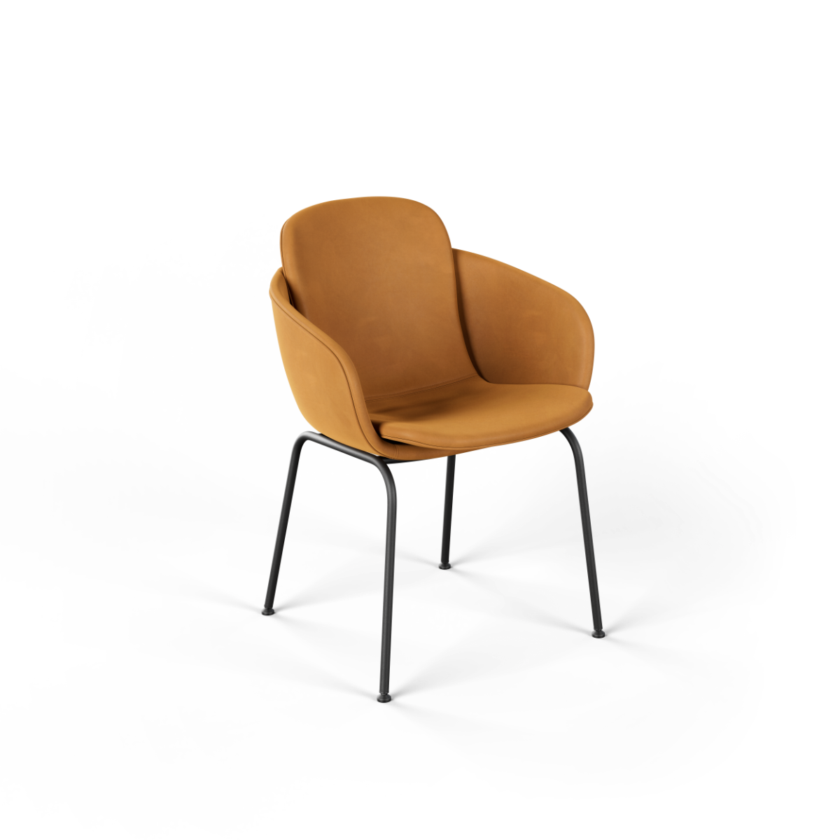 Chair no. One S2 in Luna Sandstone with double shell design and steel frame, indoor dining chair.